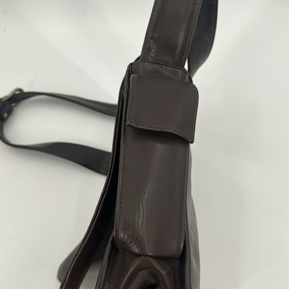 Coach Lexington Flap Leather Saddle Bag Dark‎ Brown - Picture 3 of 9
